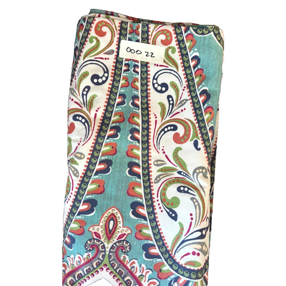 Boho Paisley Fabric Shower Curtain – Turquoise, Coral & Green – 72×72 Bohemian B - Picture 3 of 3